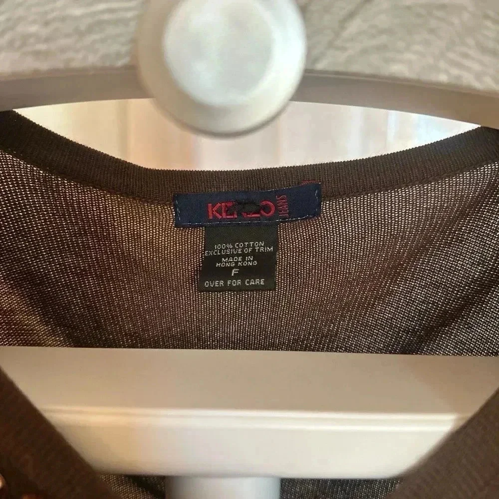 Kenzo Jeans Brown Cardigan- Fits Like A Small 100% Cotton - Picture 4 of 8